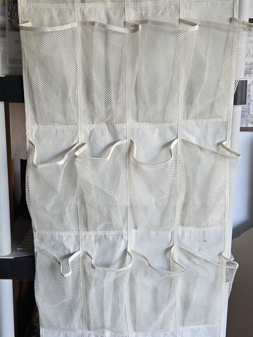 Over-the-Door 12-Pocket Mesh Organizer - Cream